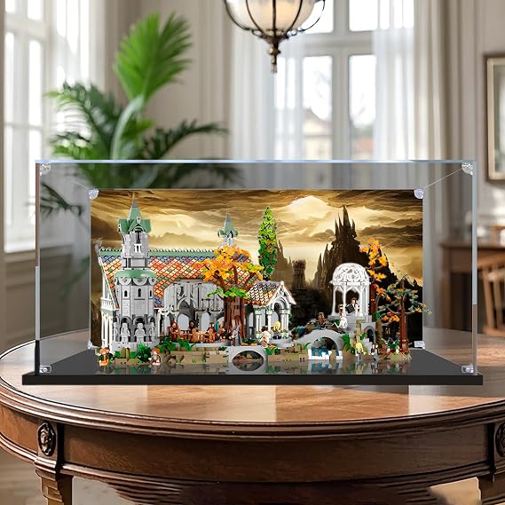 Acrylic Display Case for Lego 10316 Rivendell Castle, Dustproof Box, Storage Box, Transparent Box, Display Box Compatible with Lego 10316(Only Case, No Model) (Painted)