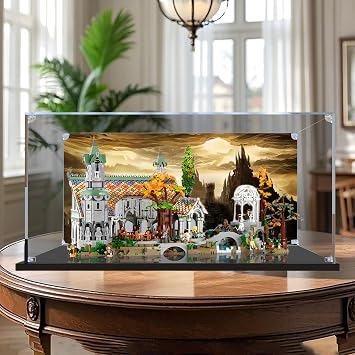 Acrylic Display Case for Lego 10316 Rivendell Castle, Dustproof Box, Storage Box, Transparent Box, Display Box Compatible with Lego 10316(Only Case, No Model) (Painted)
