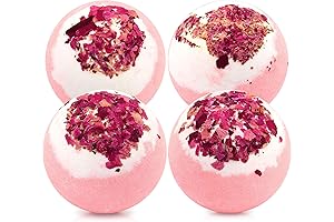 Botanic Beauty Dried Flower Bath Salt Balls, 4-Pack Gift Set of Rose...