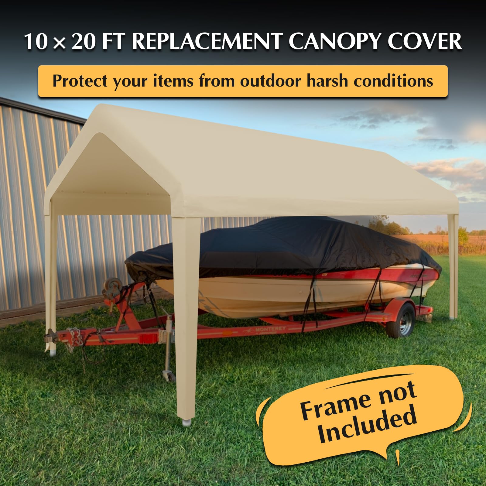 Car Canopy Cover - 10x20 FT Waterproof -7