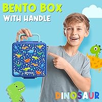 Vista 7 de Fimibuke Caja de Almuerzo Bento para Niños, Caja Bento a Prueba de Fugas para Niños Pequeños con 4 Compartimentos Libre de BPA Segura