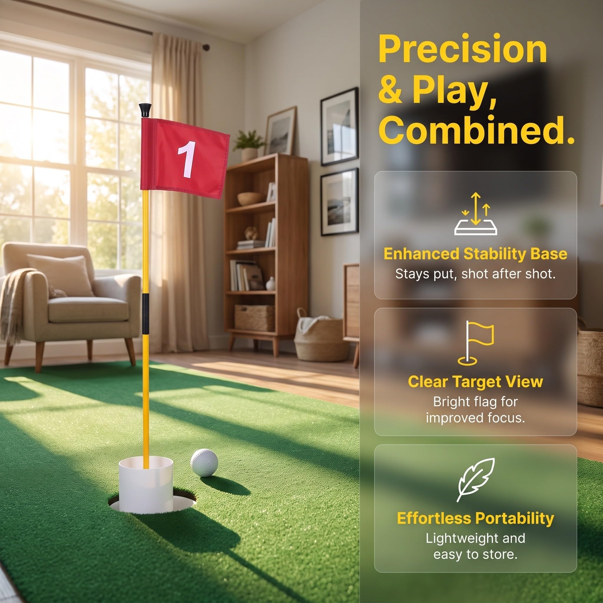 ibasenice Golf-Flaggenstange - Tragbare Golf-Putting-Flaggen-Flaggenstange