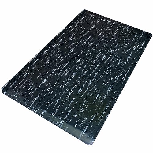 rhino mats tt-230bwrns parte superior de azulejos de imitación de mármol alfombrilla antifatiga con rhi-no-slip, 2 'de ancho x 30' de longitud x