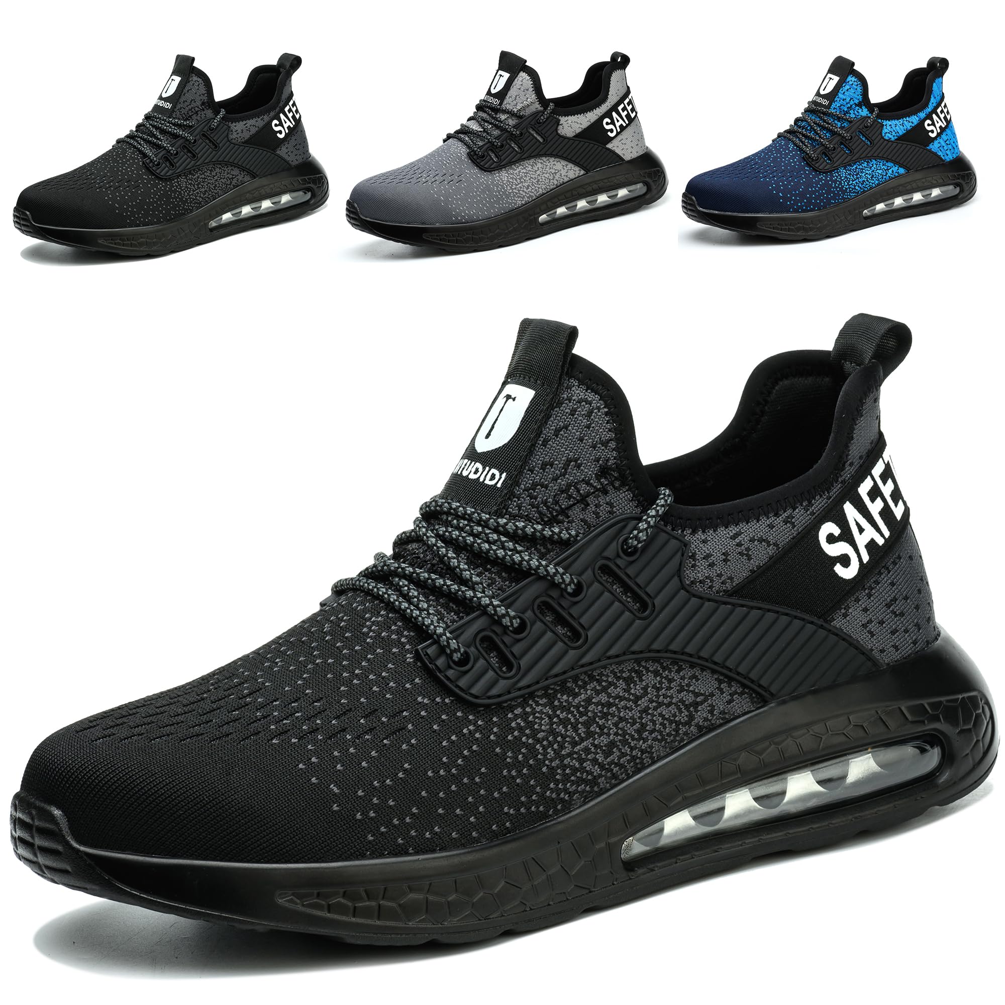 Scarpe Antinfortunistiche Uomo Donna Scarpe da Lavoro Donna Antiscivolo Scarpe Antinfortunistica Anti-Schiacciamento Ammortizzazione Comodo Traspiranti Leggere con Punta in Acciaio Ammorti 38-46 EU