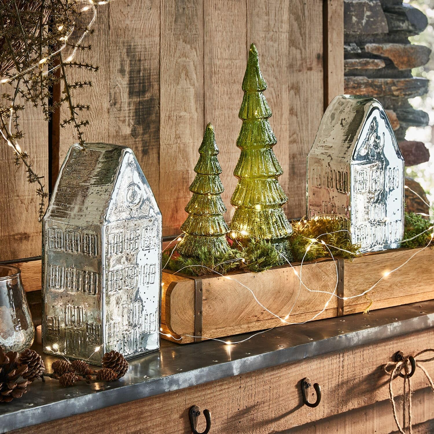 Loberon Deko-Haus 2er Set Langridge, antiksilber