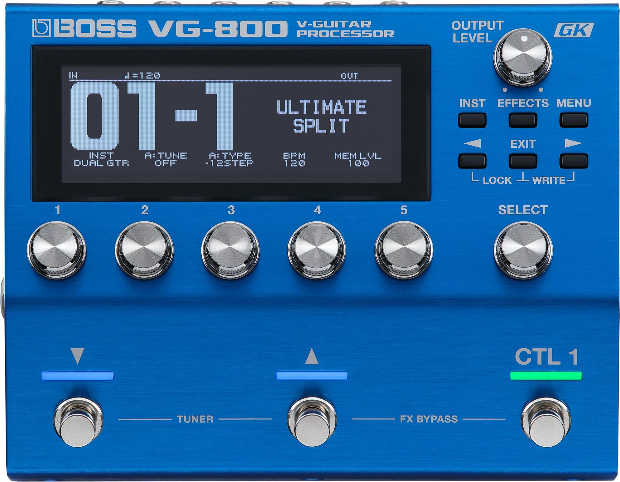 Boss VG-800 V-Guitar Processor Bundle with MIDI Cable, Picks, and Austin Bazaar Polishing Cloth