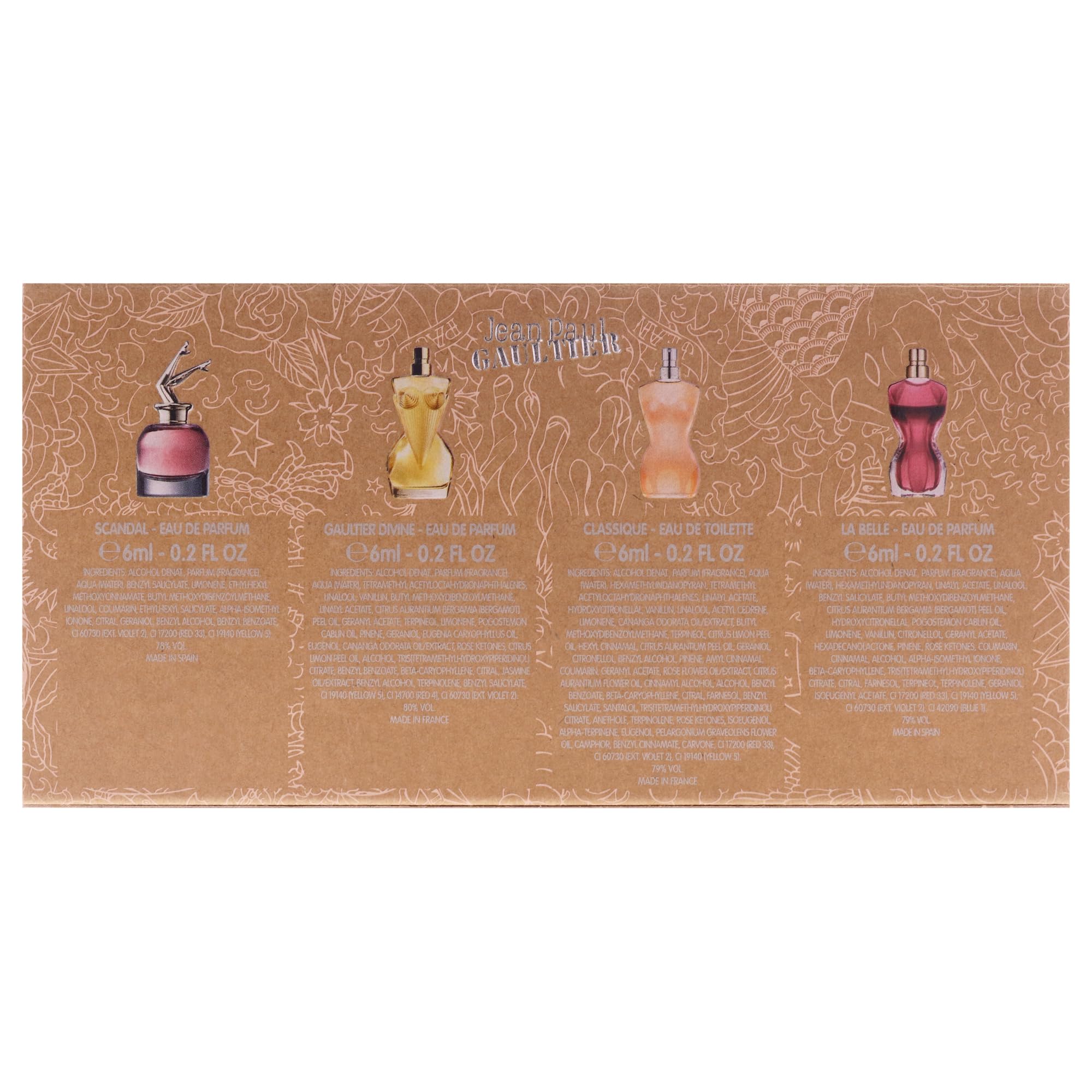 Jean Paul Gaultier -Set di miniature da donna 4 pezzi (La Belle, Scandal, Classique, Divine)