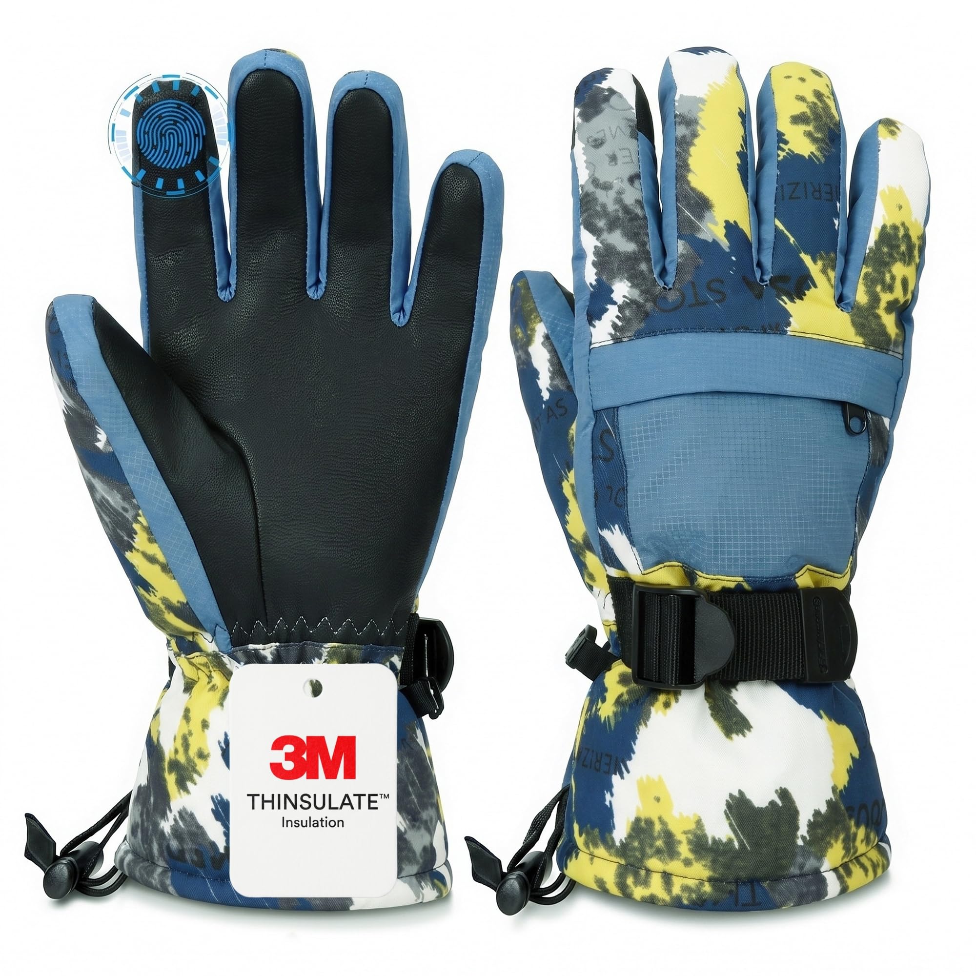 Ski Gloves,Snow Gloves Waterproof Winter Warm Cold Weather Touchscreen Gloves for Parent&amp; Child Kids Skiing,Snowboarding