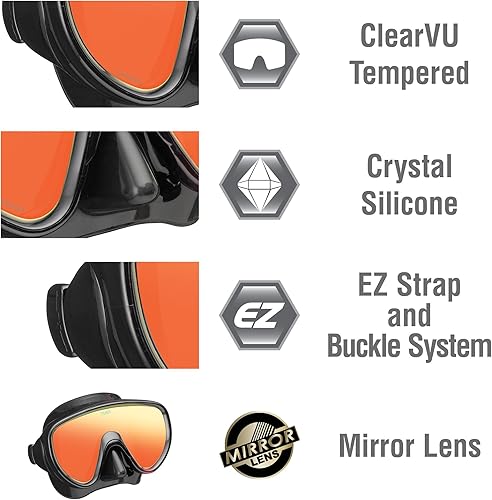 Miniatura 2 de TUSA Sport Combo de máscara Serene para adultos y esnórquel seco con bolsa de viaje reutilizable