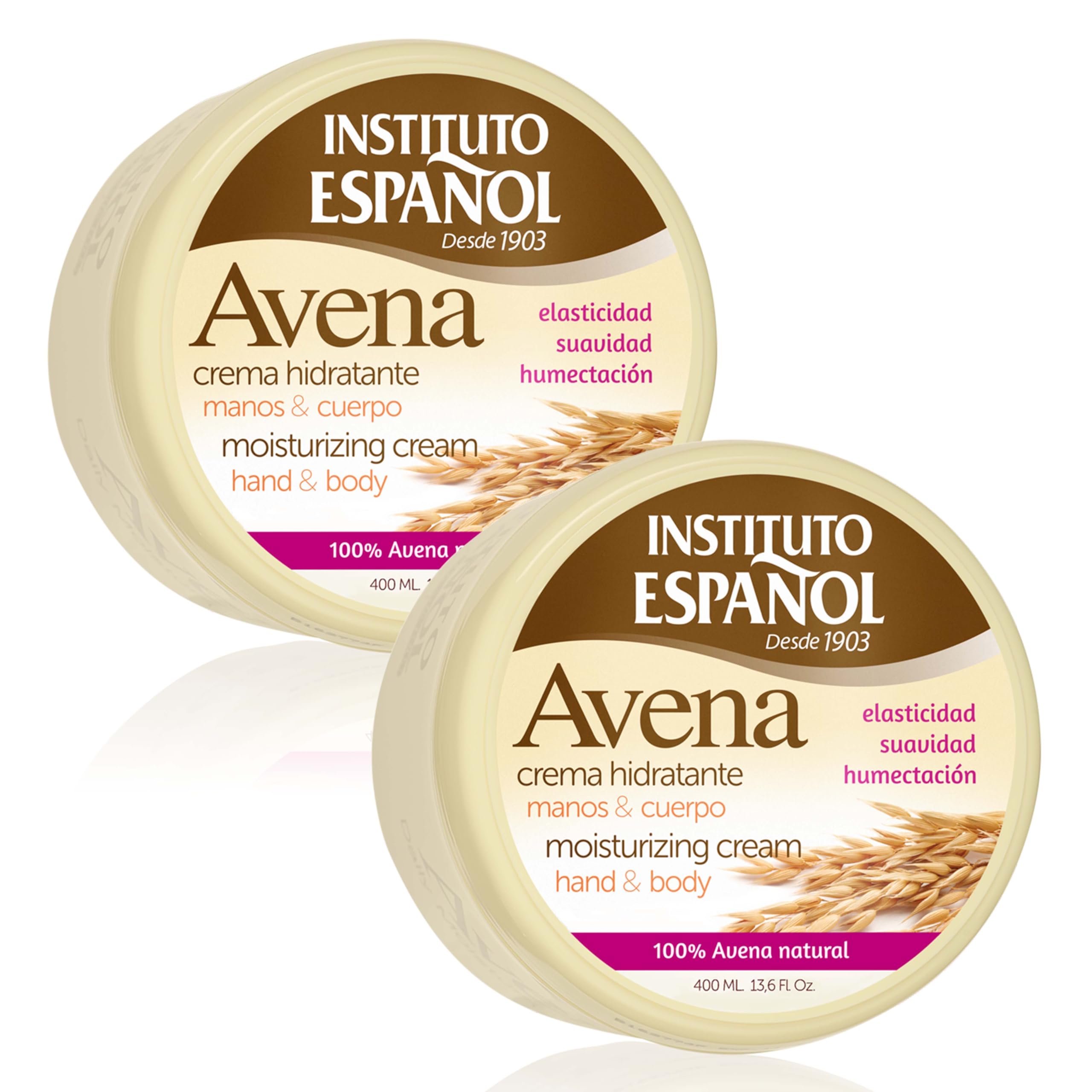 Instituto Español Avena Crema hidratante para el cuerpo | Crema corporal perfumada para mujer, hombre | Tratamiento y elasticidad para piel seca, agrietada | Ideal para toda la familia | Set 800ml