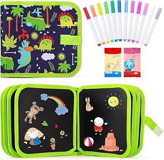AMENDAS Erasable Doodle Book Set for Kids, Reusable Magic Drawing Book with Watercolor Pens, Road Trip Car Game Writing an... Price In India