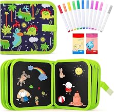 AMENDAS Erasable Doodle Book Set for Kids, Reusable Magic Drawing Book with Watercolor Pens, Road Trip Car Game Writing and Painting Set for Boys and Girls