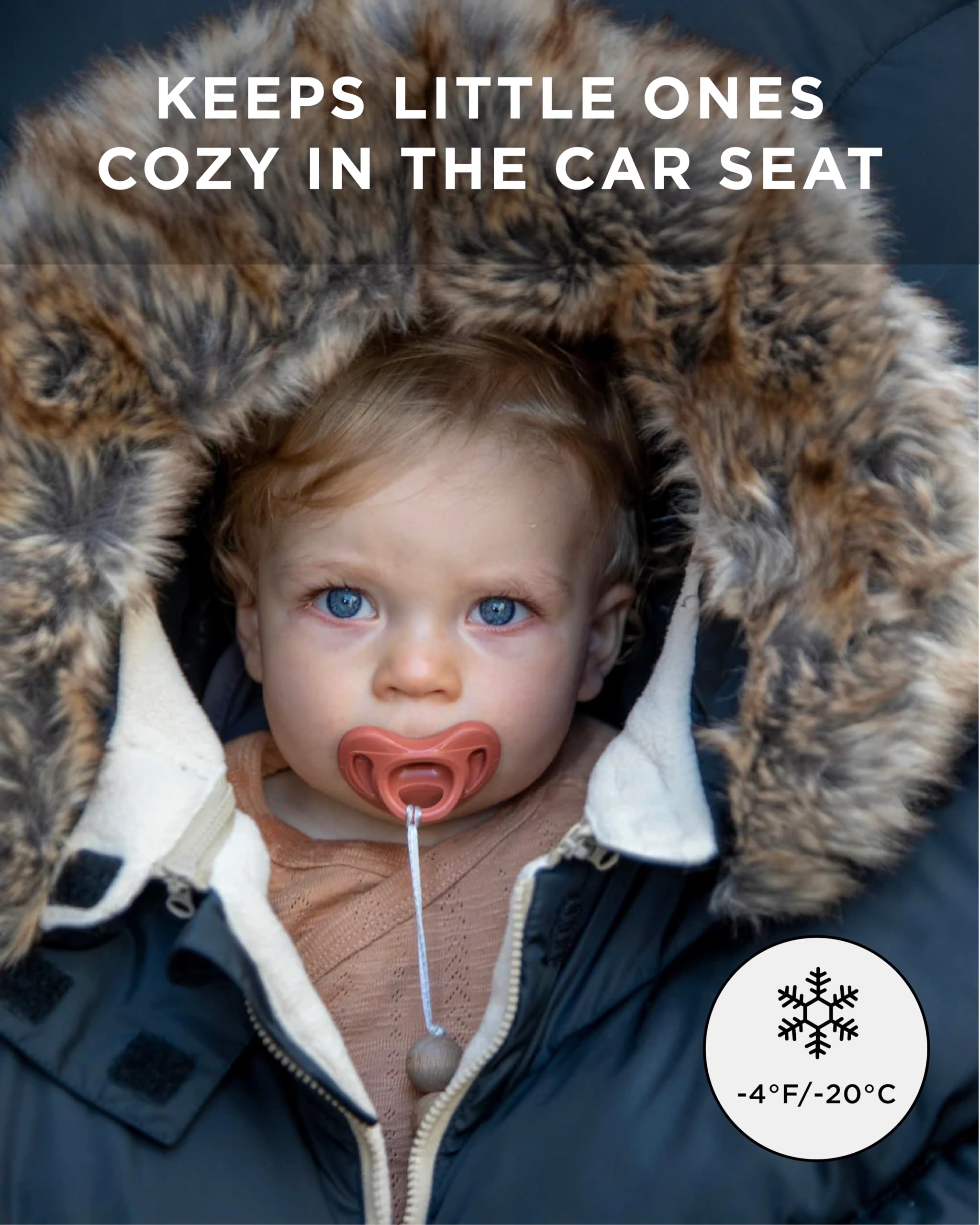 7AM Enfant pokrowce na siedzenia samochodowe - kokon dziecięcy pokrowiec dla chłopców i dziewcząt, odporny na deszcz i śnieg, oddychający wiatroszczelny, centralny zamek błyskawiczny, uniwersalne dopasowanie do fotelika samochodowego dla niemowląt (0-12 m