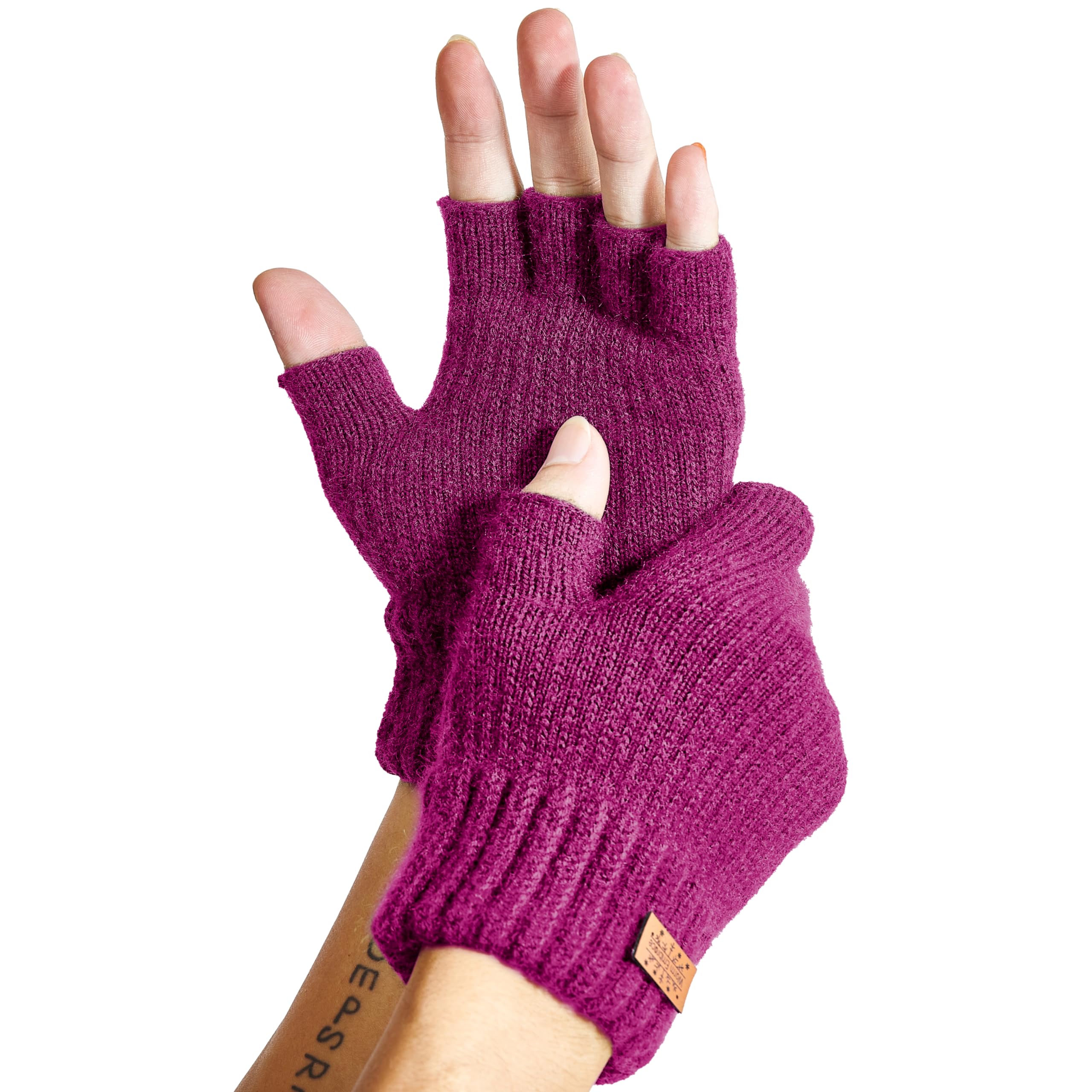 JYUYNY Guanti senza dita - Guanti Mezze Dita Invernali,Guanti Termici Caldi Guanti Senza Dita Fingerless Gloves Guanti in Maglia Unisex per Uomini e Donne