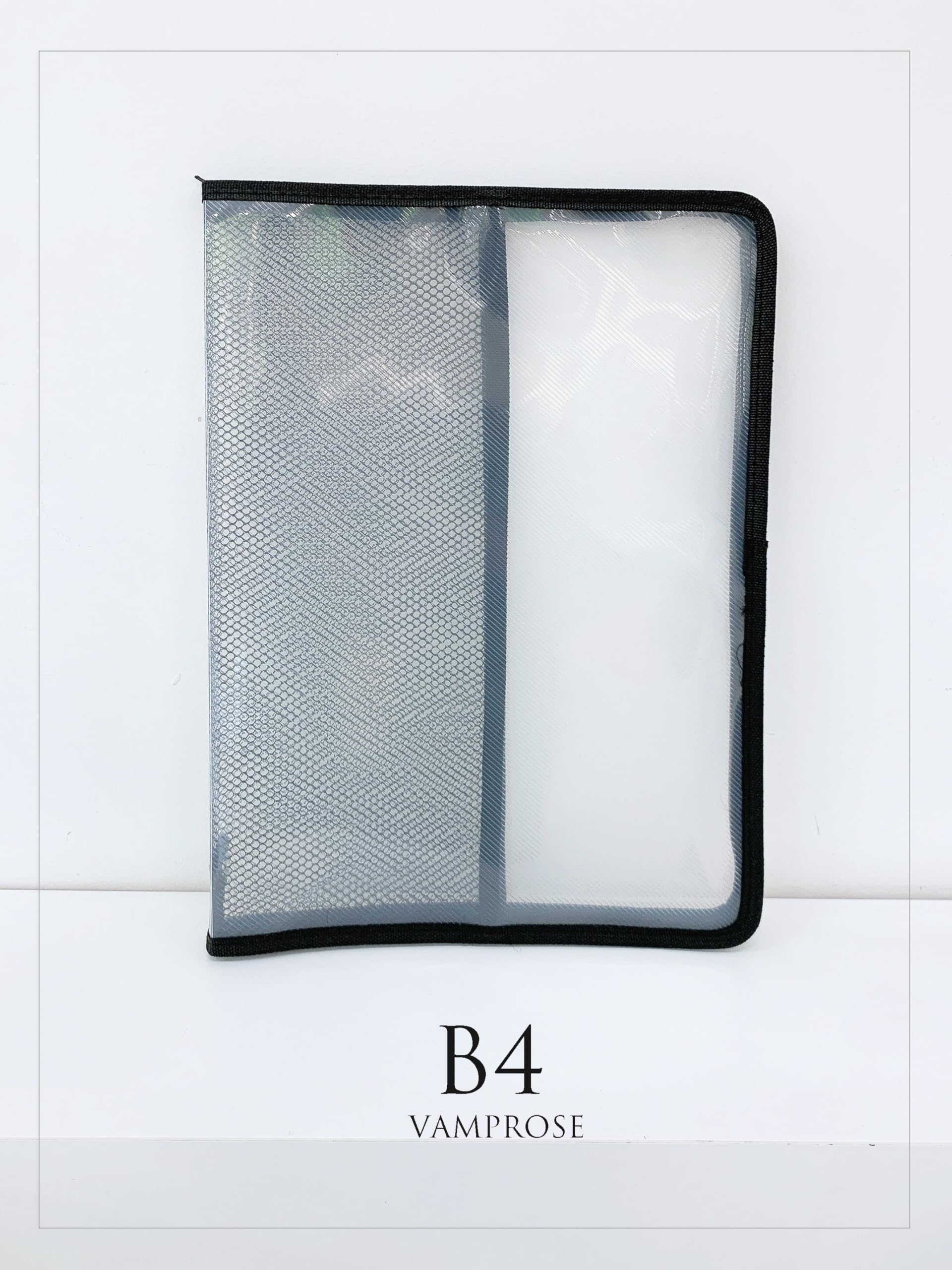 Amazon | B4 ファスナー付きクリアファイルケース 書類収納ケース