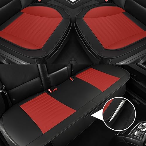 Juego completo de fundas de asiento de automóvil de cuero de microfibra, incluye protector de asiento delantero y trasero, fundas interiores de