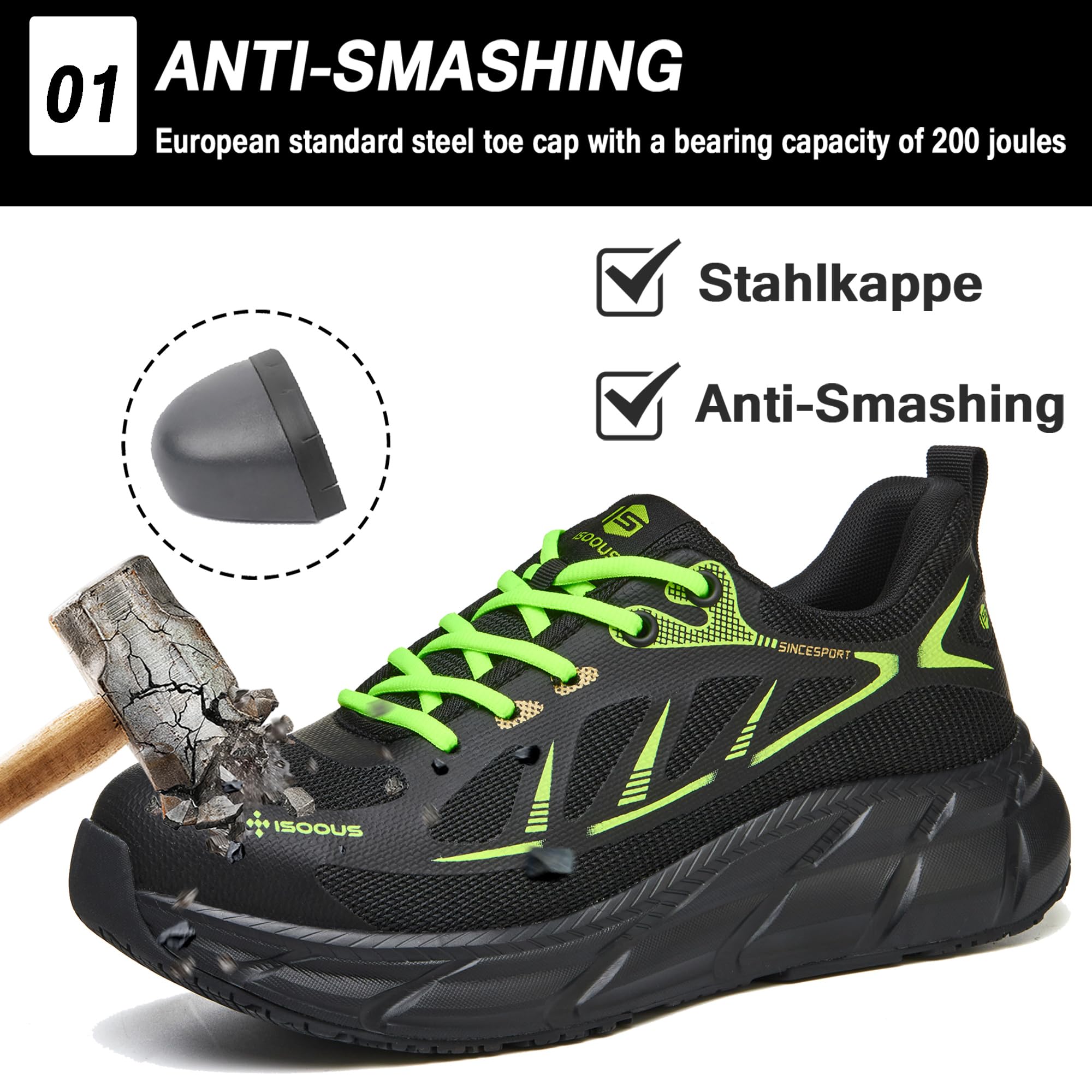 Buty ochronne dla mężczyzn kobiet stalowy nosek trampki lekkie oddychające buty robocze trenażer budowlany buty