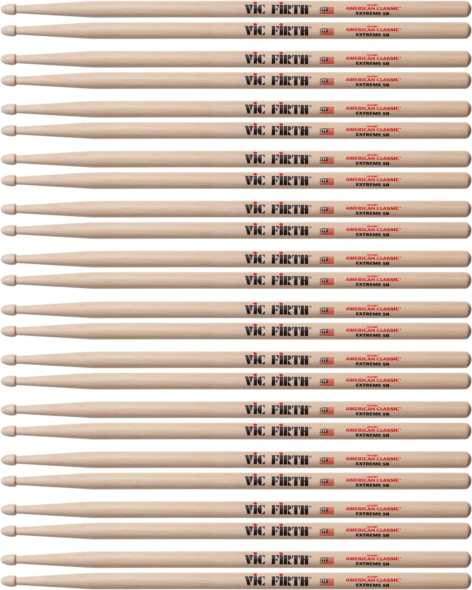 Vic Firth X5B Extreme 5B Wood Tip Drum Sticks (12 Pair