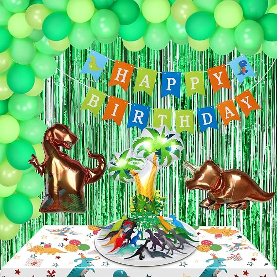JHkim 2 Pack Dinosaur Graduation Tablecloths, Dinosaur Table Cover for Birthday, Dino Themed Party Decorations Supplies Kindergarten Preschool Grad, Party Table Cloths for Kids Boy, 52 X 87