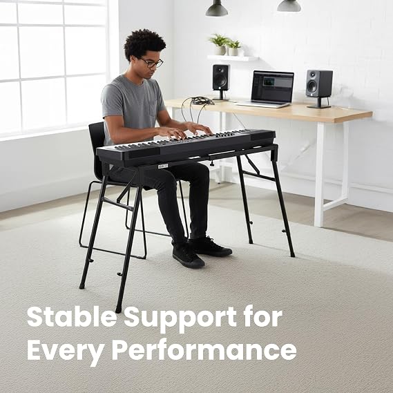 Gearlux Multi-Purpose Adjustable Keyboard/Mixer Stand for Heavy-Duty Pianos, Synthesizers, Music Workstations, Keyboards, and Mixers