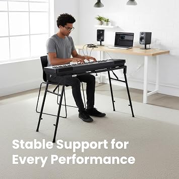 Gearlux Multi-Purpose Adjustable Keyboard/Mixer Stand for Heavy-Duty Pianos, Synthesizers, Music Workstations, Keyboards, and Mixers