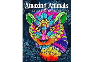 Amazing Animals: Adult Coloring Book - Stress Relieving Mandala Animal Designs