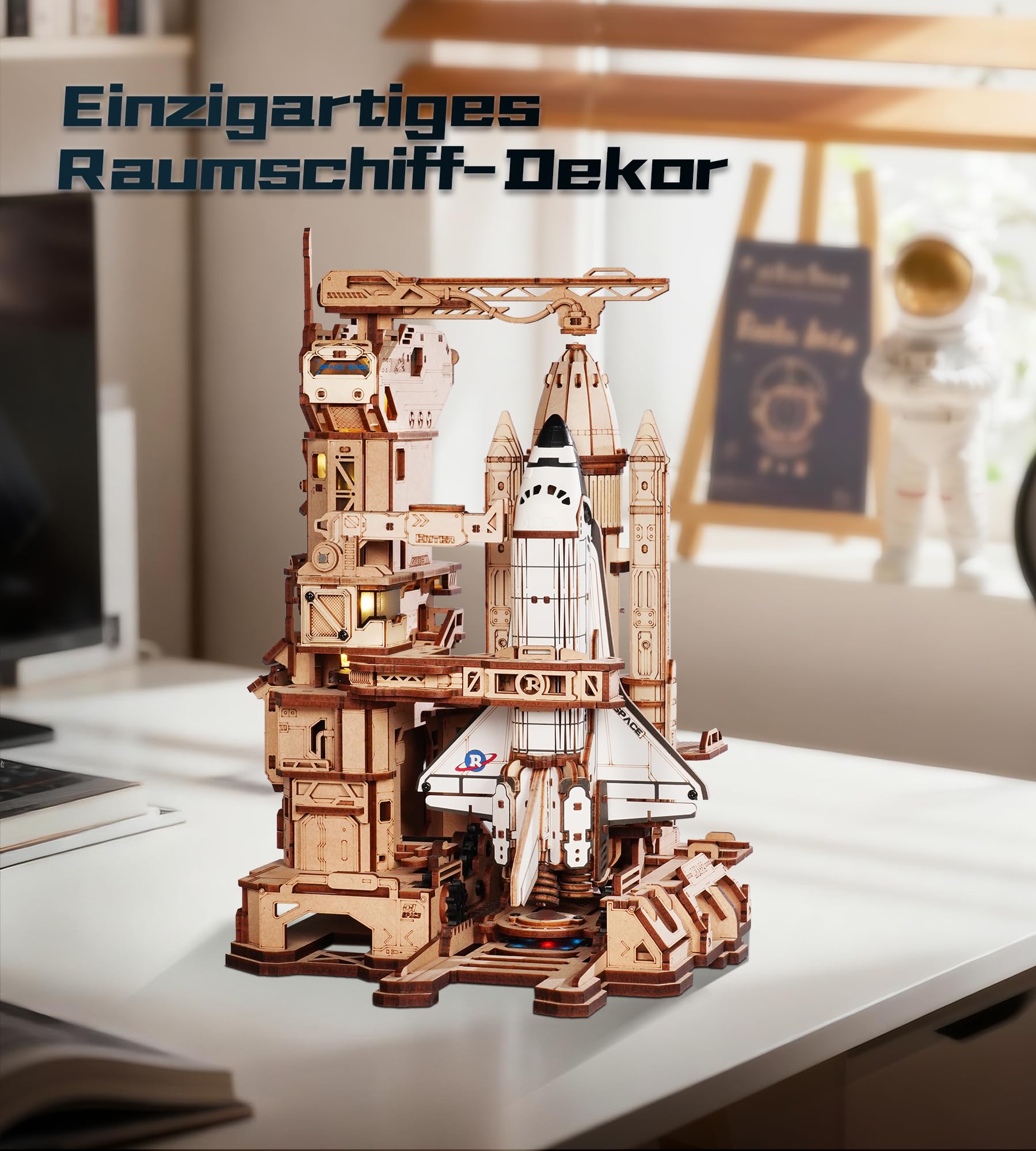 ROKR 3D Holzpuzzle Erwachsene Raumfähren Modellbausatz STEM Geschenkidee für Männer (Space Shuttle LKA02)