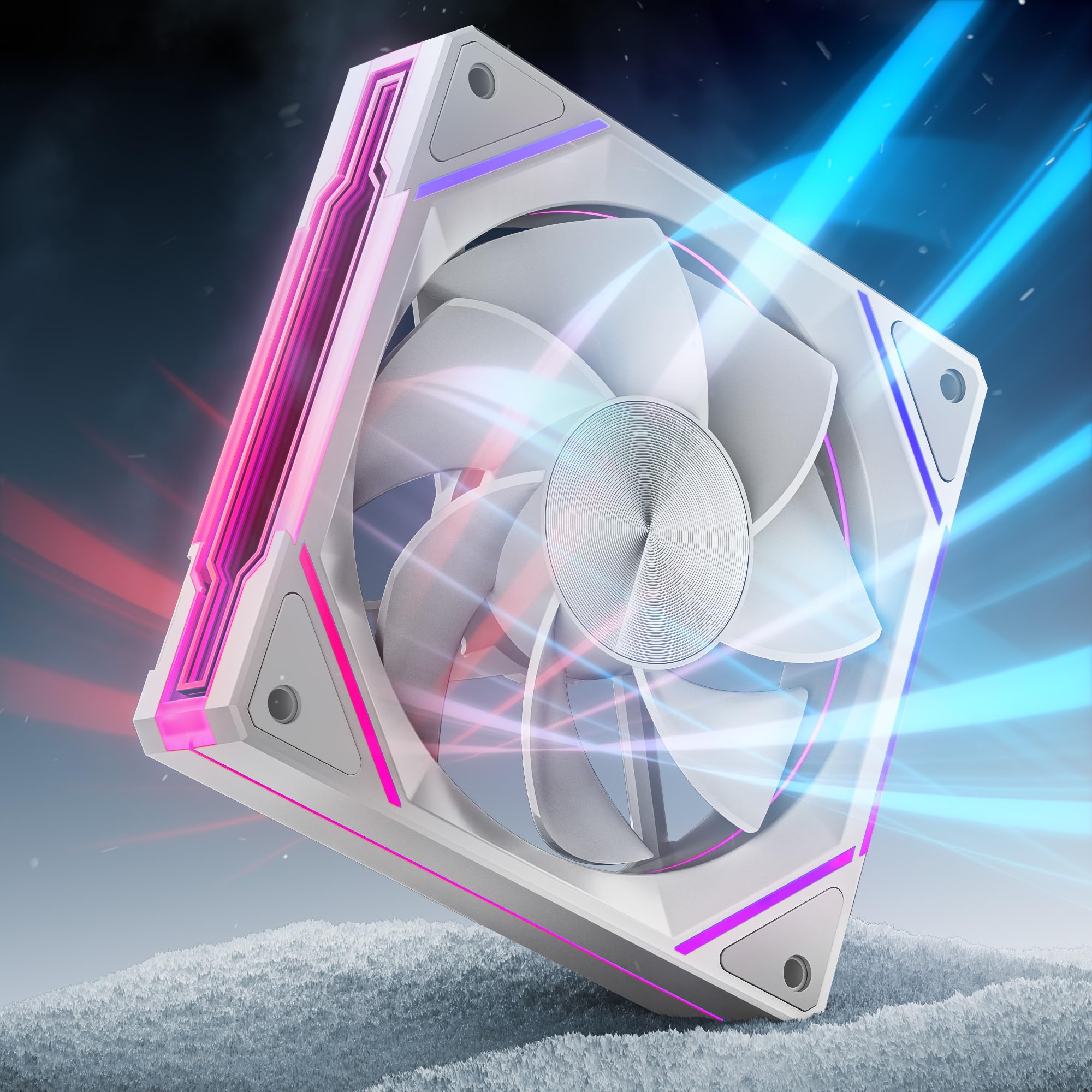 AsiaHorse AMICIPro 120mm ARGB PC Fans,Ultra-Quiet Operation <30dB, 1800 RPM HDB Bearings, 12 LED Lights, Aura SYNC Compatible for Enhanced Cooling and