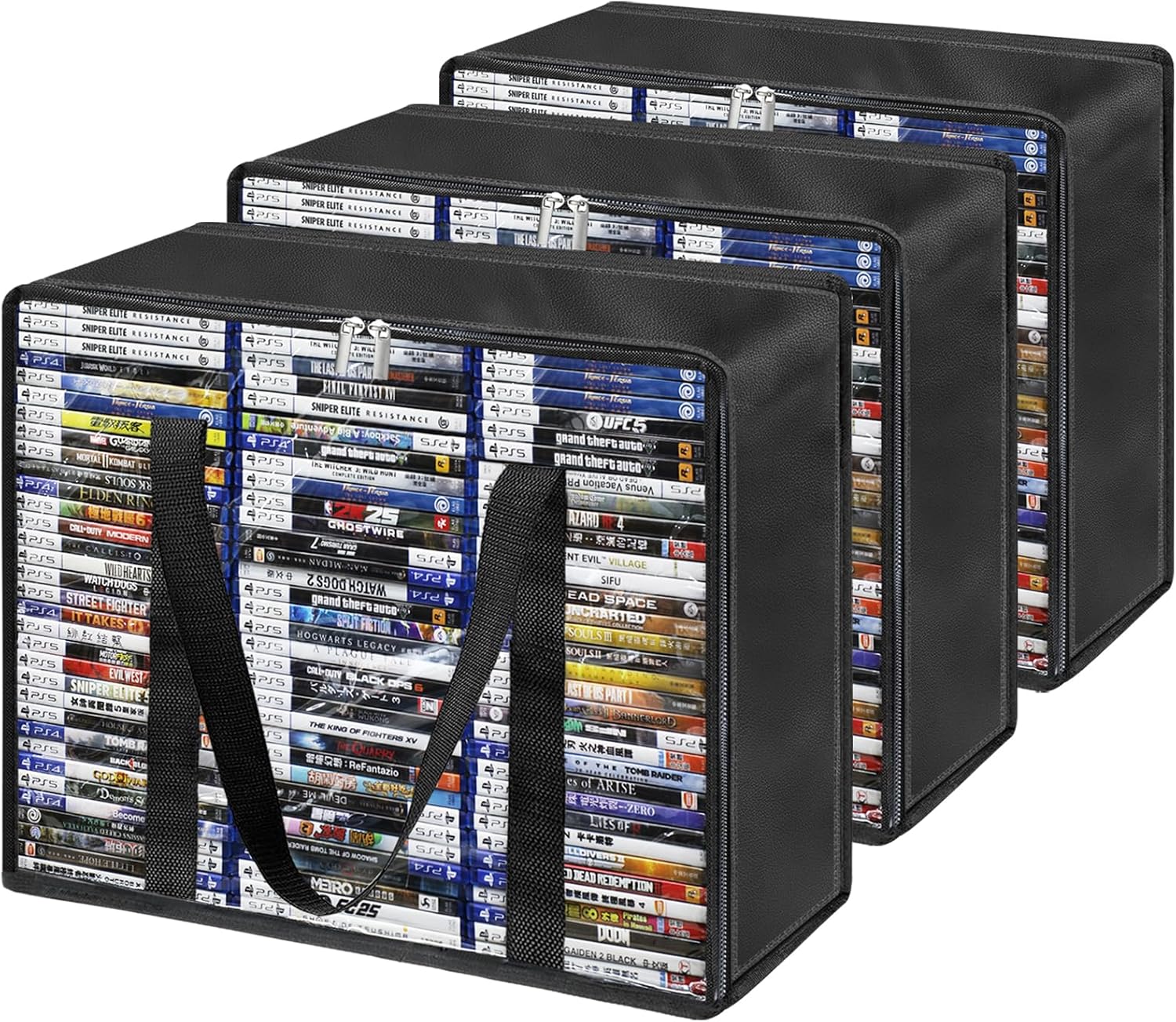 DVD Blu-ray Storage Bags, 3 Pack DVD Storage Boxes Hold 210 DVD Cases (70 Each), Highly Clear Media Storage Plastic Organizers for VHS, Video Games, CDs DVD Blu-ray Storage Bags, 3 Pack DVD Storage Boxes Hold 210 DVD Cases (70 Each), Highly Clear Media Storage Plastic Organizers for VHS, Video Games, CDs