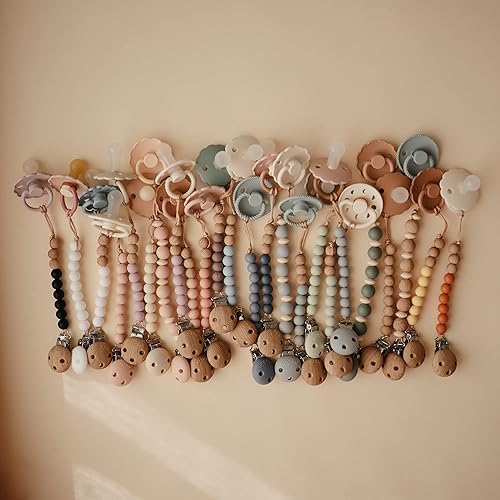 Miniatura 50 de mushie 100% Silicone Baby Pacifier Clip BPA Free Eva (Powder)