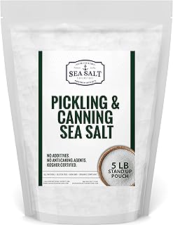 Pickling & Canning Sea Salt - Fine Grain Salt for Home Curing - Non-Iodized, Gluten Free, No Additives, No Bleaching - Kos...