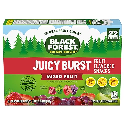 Miniatura 56 de Black Forest Juicy Burst - aperitivos frutales - 40 paquetes, frutas mixtas, hechas con jugo de fruta natural, sabor natural, libre de grasa y sin