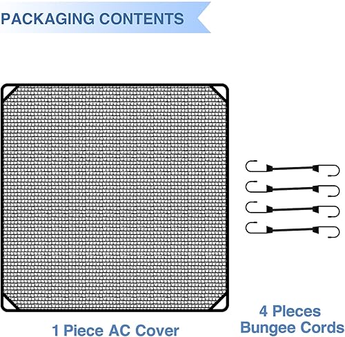 Miniatura 4 de E&K Cubierta de unidad de aire acondicionado exterior para aire acondicionado, compresor, defensor, cubierta superior de malla con elástico para