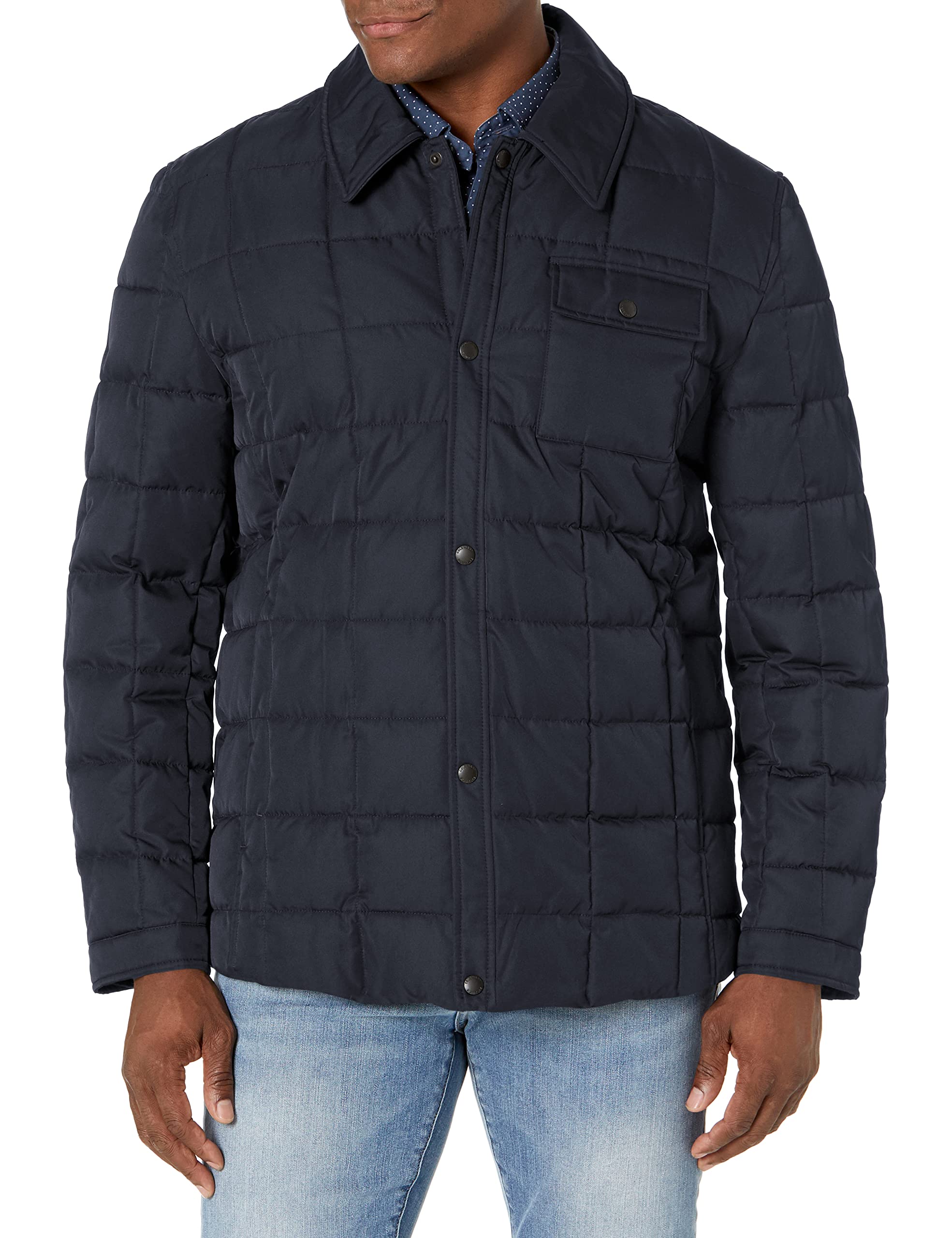 Photo 1 of Cole Haan Signature Men's Down Shirt Jacket Medium Navy