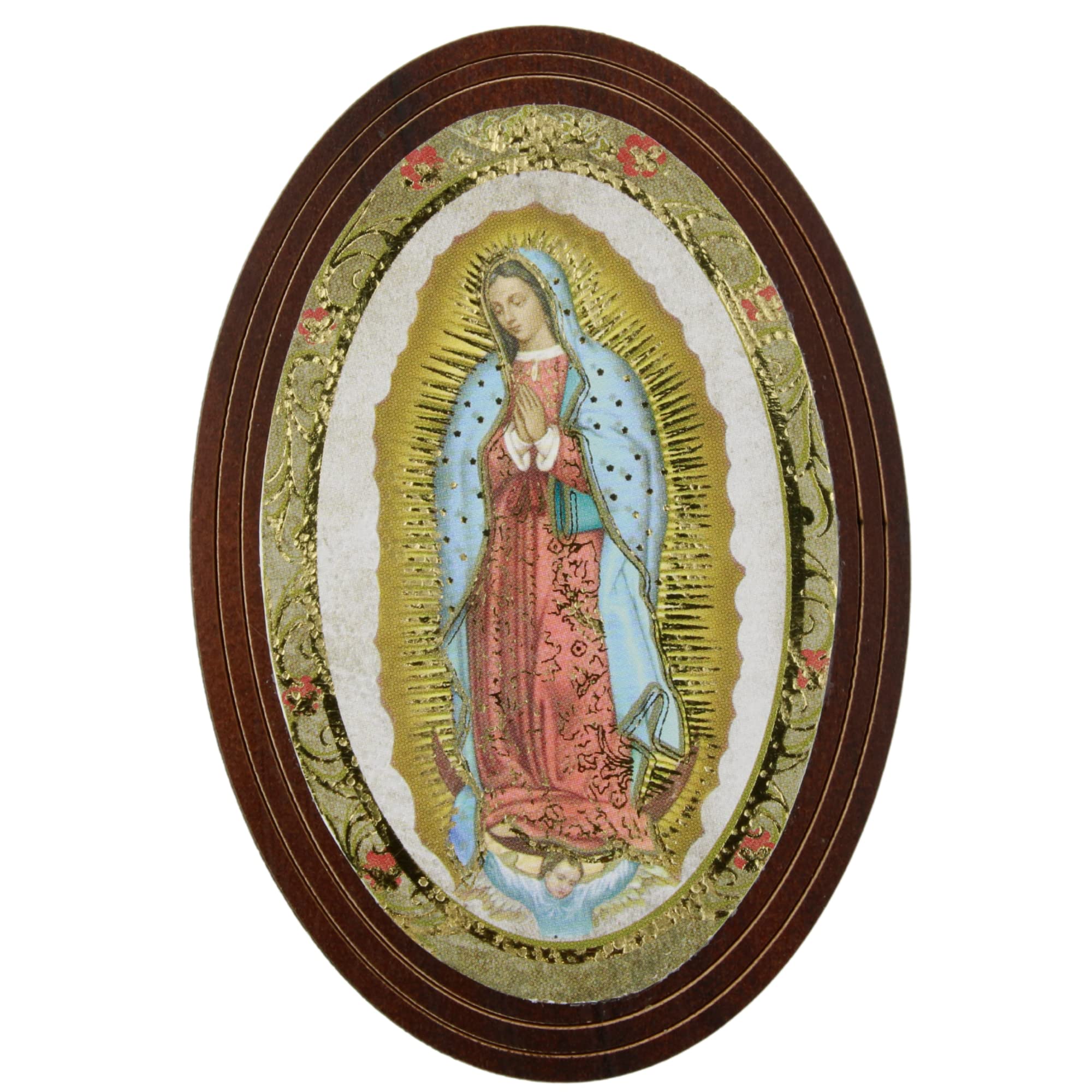 NeedzoVirgin Mary Altarpiece, Catholic Hanging Decoration, Religious Home Decor, 3.75 by 2.6 inches