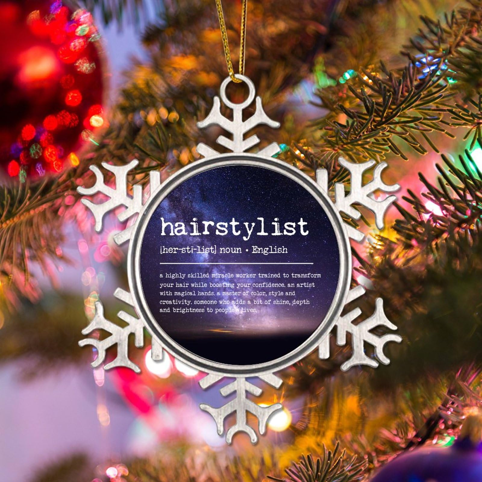 PODbyyou Metal Xmas Tree Ornaments Hairstylist Definition Ornament Hairstylist Noun Definition Novelty Metal Snowflake Christmas Ornament Dictionary Definition Christmas Tree Decorations