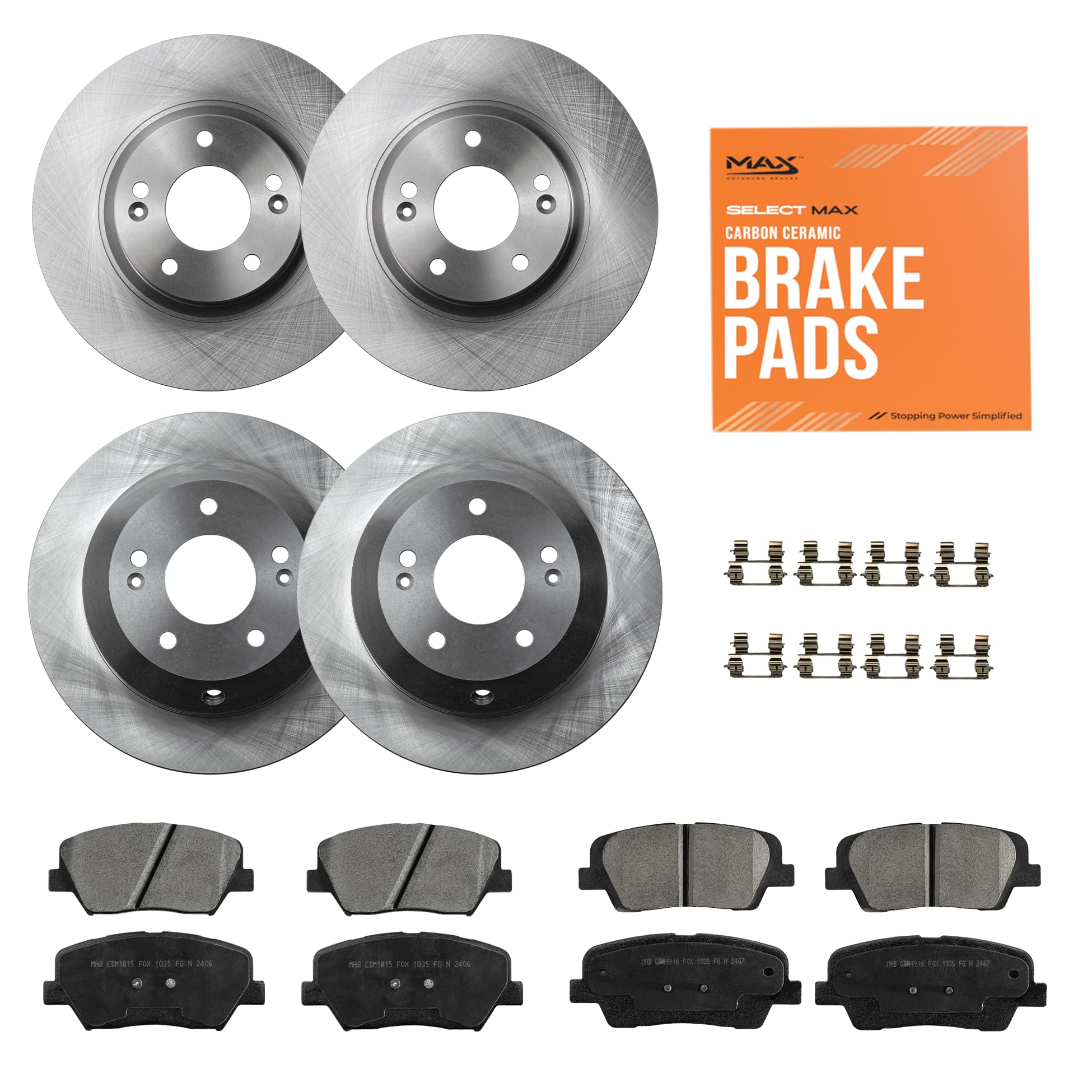 MAX Advanced Brakes Front &amp; Rear Brake Kit for Santa Fe and Sorento