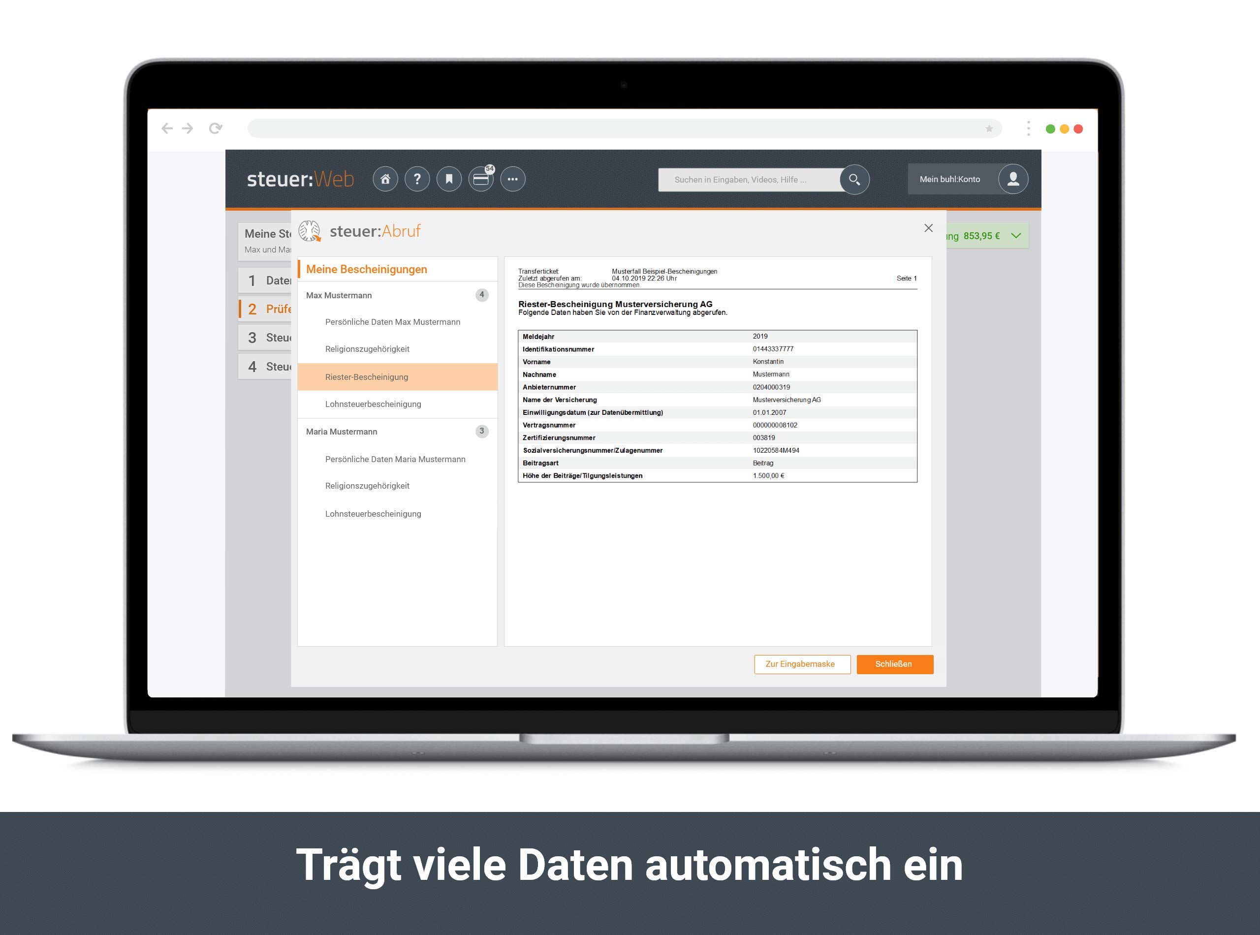 Steuer:Web PC (für Steuerjahr 2019) |Web Browser | PC Web Version