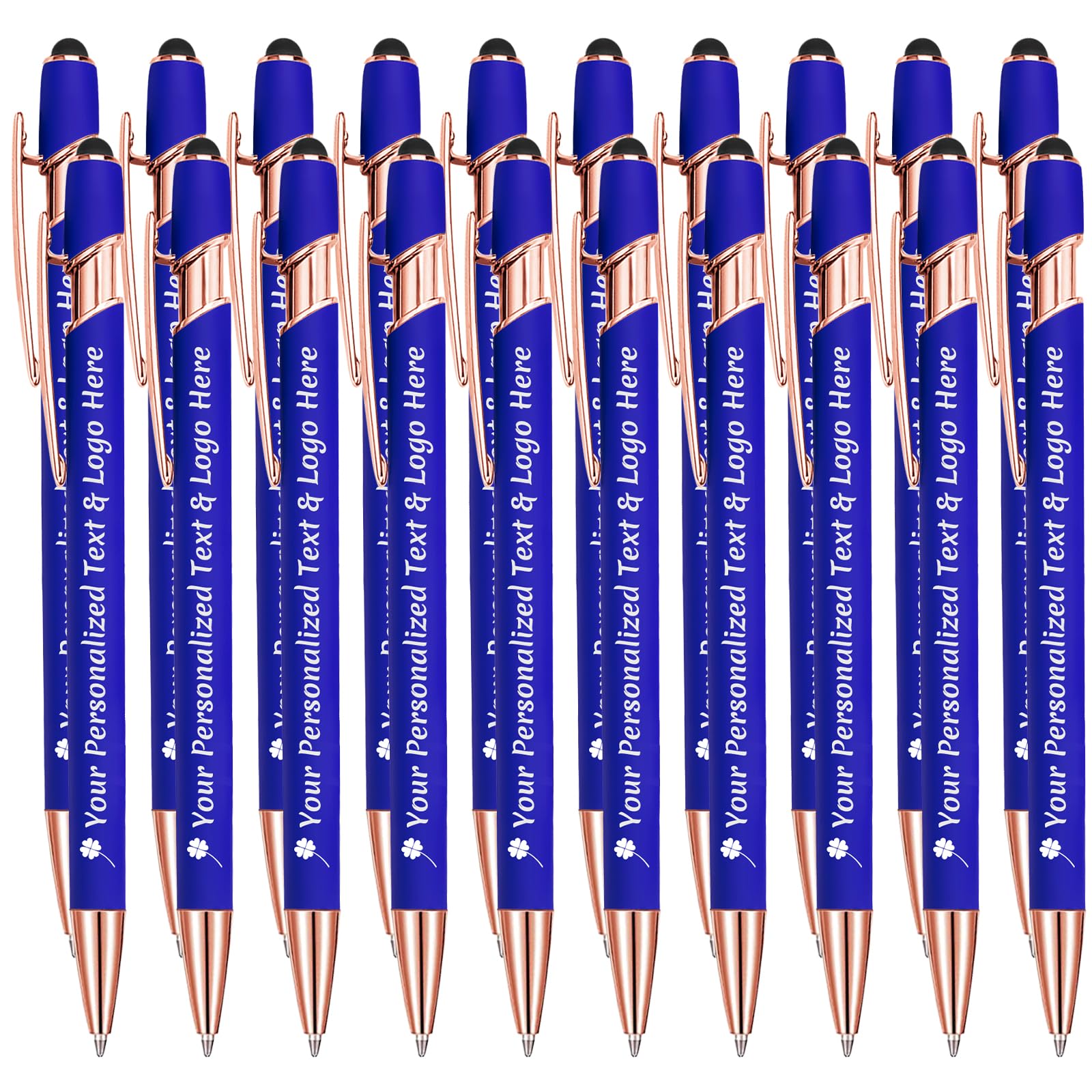 STREADVE Personalised Pen Add Your Own Logo Name Pens 20 Engraved Customised Ballpoint Pen Writing Stylus Pen Custom Birthday Men Gift Unique Present, Blue — image 1