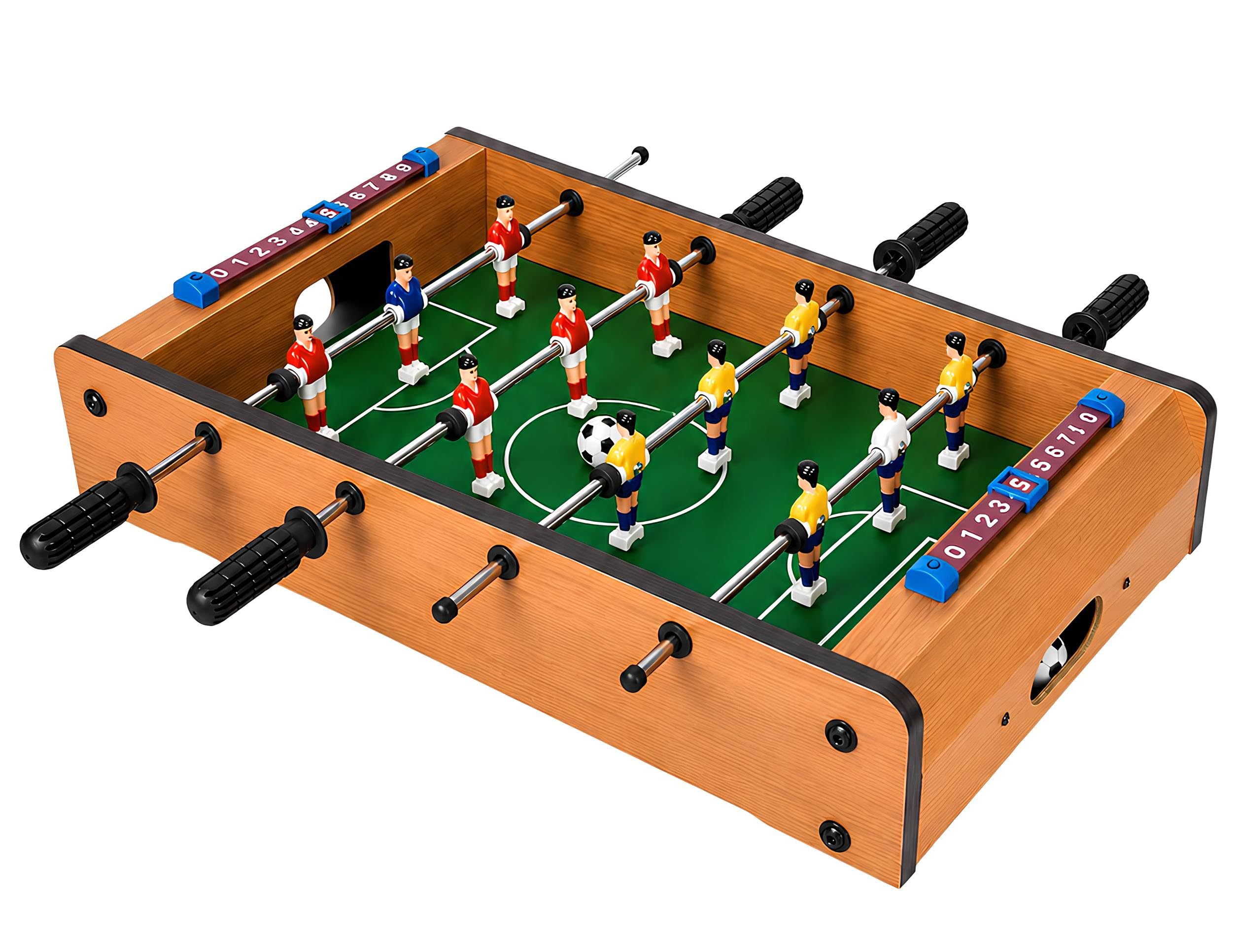 Futbolín de madera para mesa de 51 x 31 cm, futbolín de mesa de madera con marcador de puntos, juego de futbolín, futbolín, para niños y adultos, juego de madera