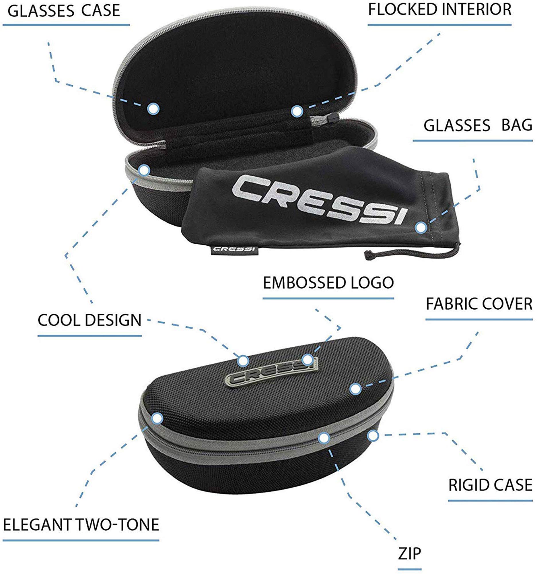 CRESSI Bahia, Occhiali Sportivi da Sole Polarizzati con Protezione UV 100% Unisex Adulto