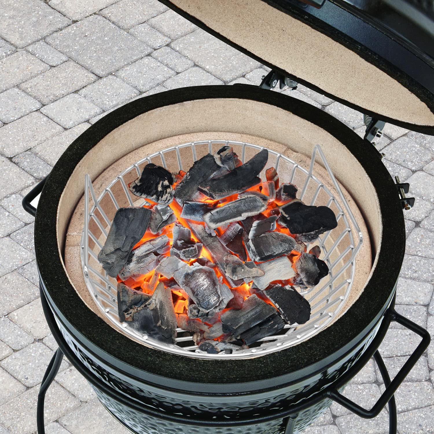 Kosz na popiół na węgiel drzewny do dużego grilla na zielone jajka, klasyczny Kamado Pit Boss, Luizjana, grill Primo Kamado i dużą kopułę do grilla, wytrzymała stal nierdzewna