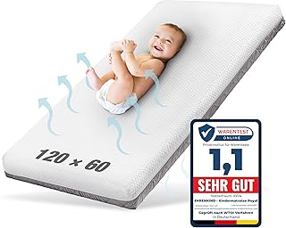 Ehrenkind® Babymatratze Royal | Babymatratze 60x120cm Standard 100 by OEKO-TEX | Matratze 120x60 mit innovativem 3D Mesh und Hygiene Tencel Bezug wasserdicht + luftdurchlässig