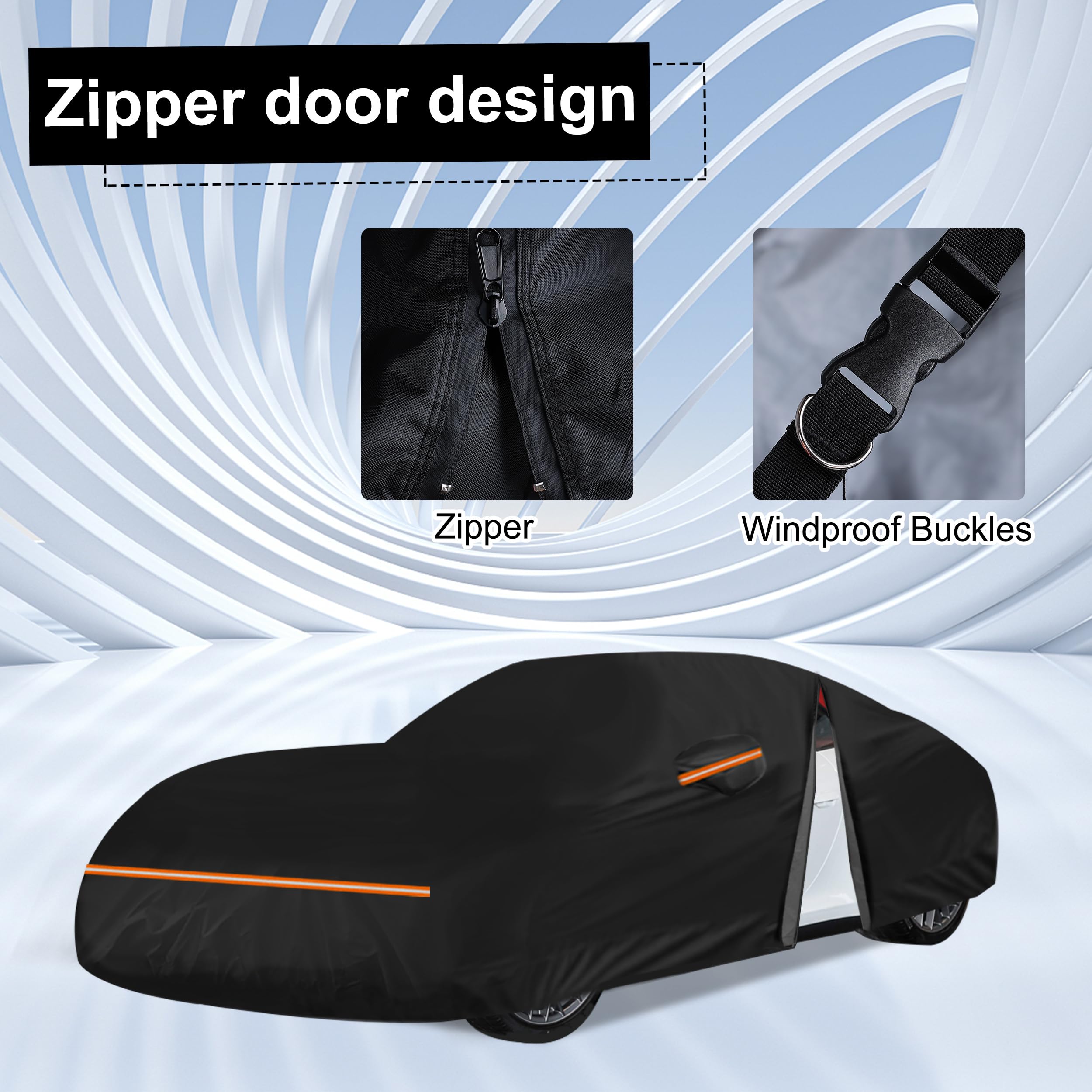 Amooca Heavy-Duty Car Covers Custom Fit for Porsche 911 1998-2025 Waterproof Sun-Proof All Weather for Automobiles Snow Cover — view 3