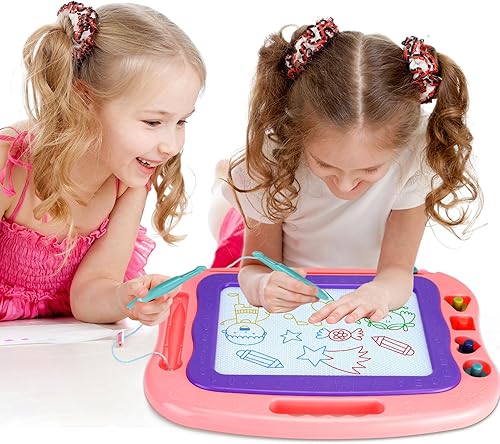 Miniatura 7 de Tablero magnético de dibujo, juguetes para niñas y niños de 3 años, tablero magnético de garabatos para niños, almohadilla de dibujo con imán