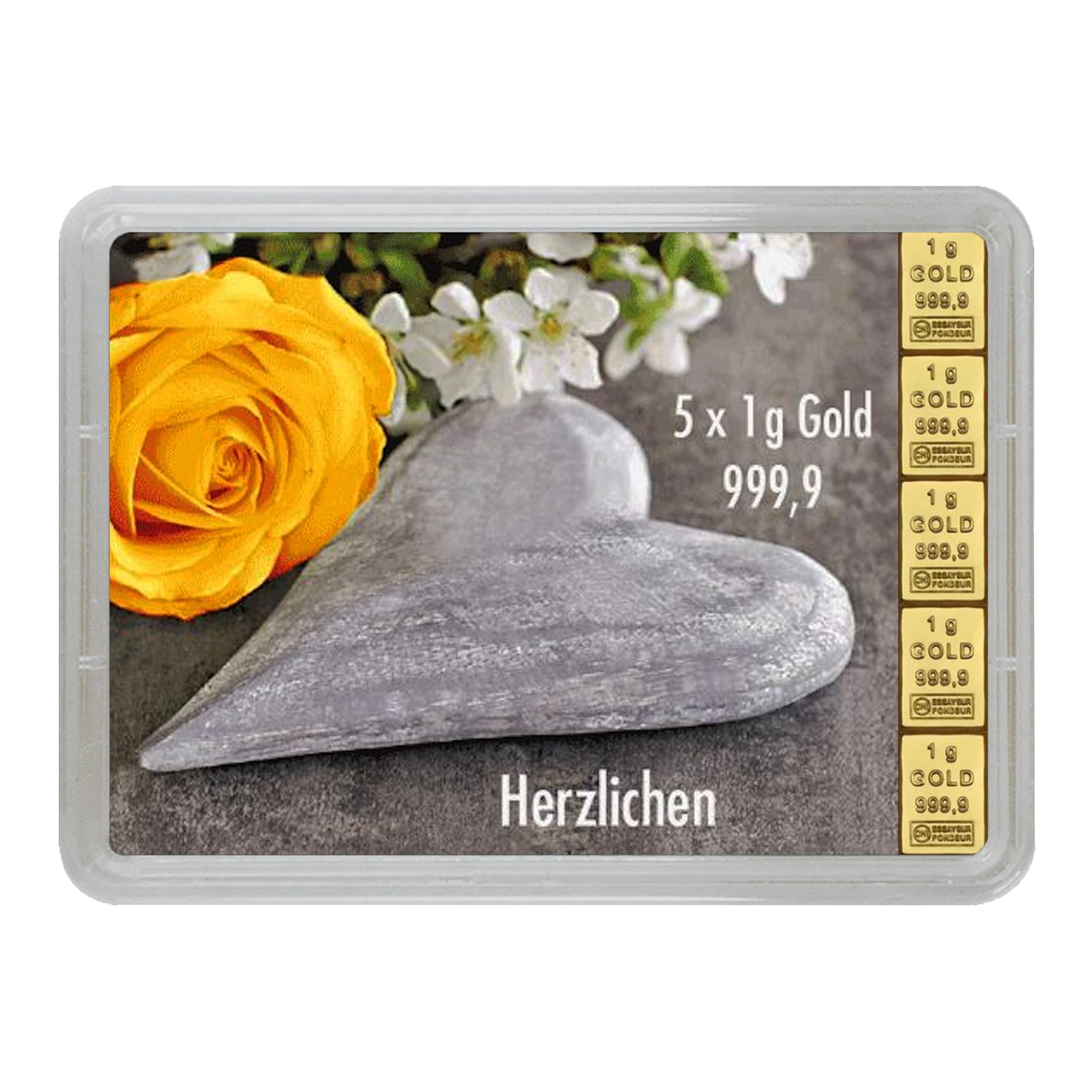 Goldstücke24 - Geschenk zur Hochzeit Herzlichen Glückwunsch zur Hochzeit Goldbarren 5g in schwarzer Geschenkbox - Tolle Geschenkidee