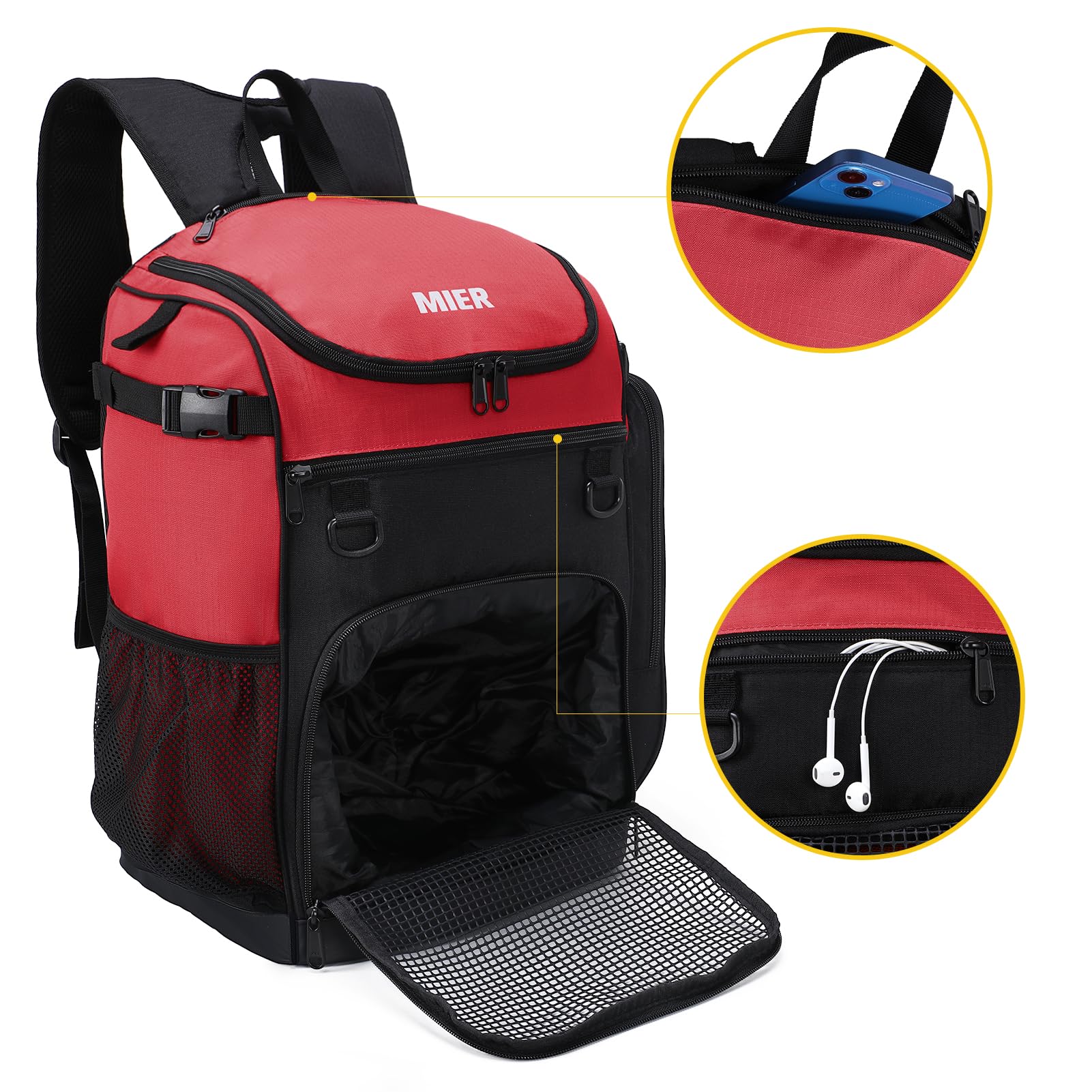 MIER Basketball Backpack Soccer Bag Large Sports Back Pack For Men Women