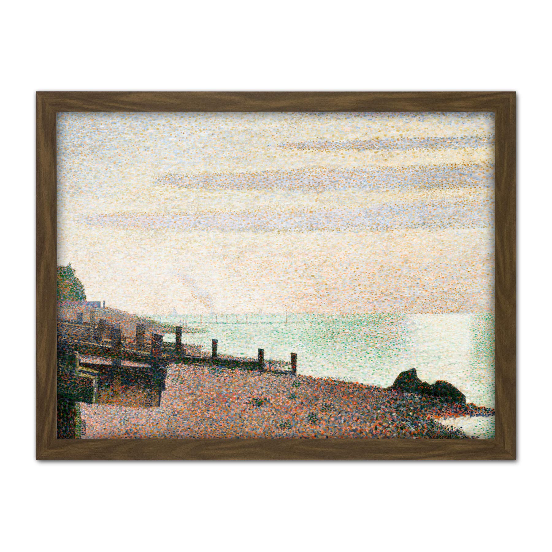 Georges Pierre Seurat Honfleur Un Soir Embouchure De La Seine Large Framed Art Print Poster Wall Decor 18x24