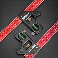 Vista 9 de Regla de ángulos de combinación de carpintero multifuncional, instrumento de medición de metal para ángulos precisos de 90/45 grados, combinación