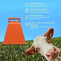 Vista 3 de Campanas Bevin Campanas de Vaca de Larga Distancia 10LD (Naranja y Naranja) Campanas de Navidad Hechas de Acero Fuertes Fabricantes de Ruido